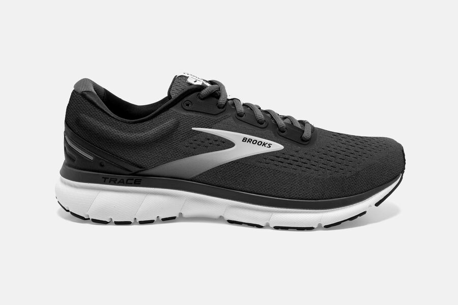 Brooks Trace Road Running Shoes - Mens - Black/Grey - OR8576142